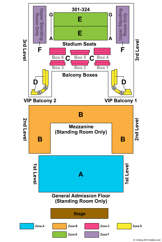 Citizens House Of Blues - Boston End Stage Zone Seating Chart